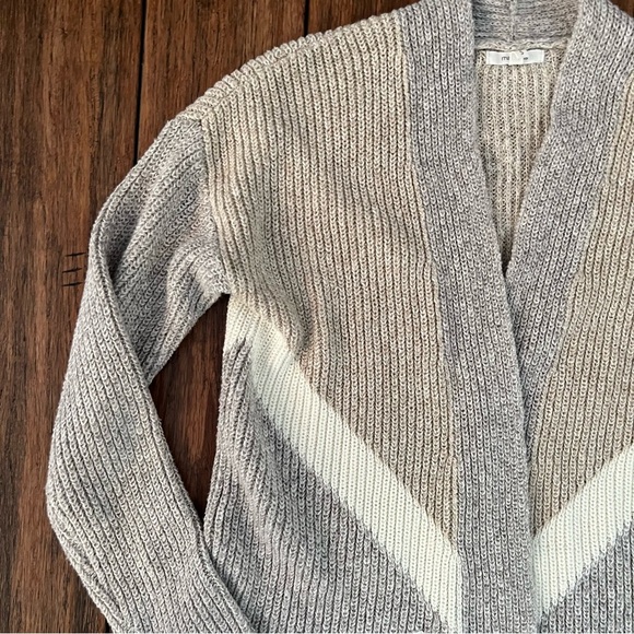 Maurices Open Front Longline Sweater Knit Neutral Small Grey Beige Cardigan - Picture 4 of 12